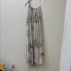 Zara Asymmetrical Dress in Cream and Brown